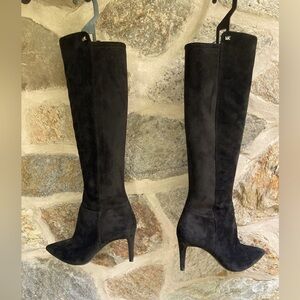 Michael Kors black suede 3” heel boots size 8